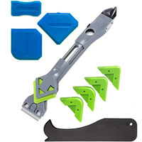 Kit d'outils 3-en-1 en silicone pour décapage, finition et lissage de mastic, joint et élimination de moisissures au sol
