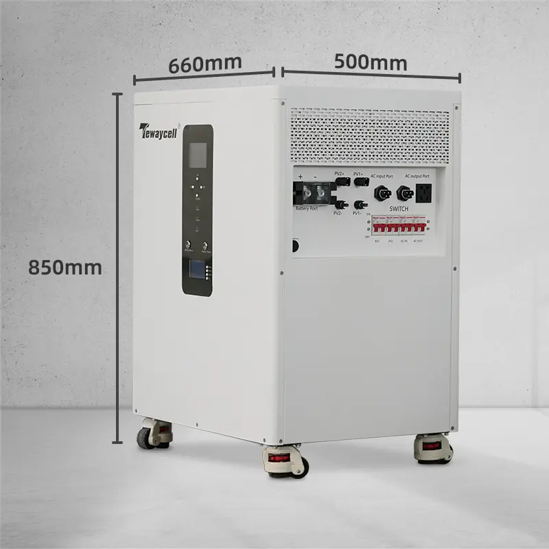 Tewaycell Built in 10KW Inverter 51.2V 400Ah Lithium 20KWH Battery Mobile Solar Energy Storage System All in One Power Wall