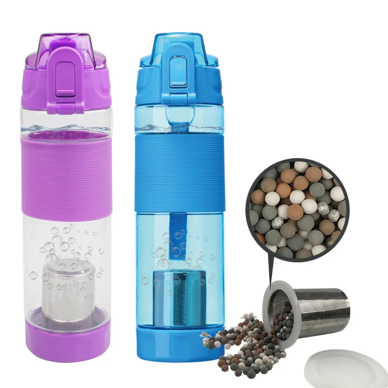 健康アルカリバランスプラスチックネイチャーミネラルメディプラスチックウォーターボトル水素カーボンウォーターボトルフィルター付きbpaフリー