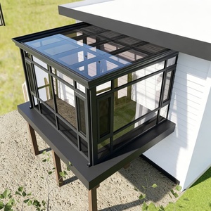 Structure en aluminium sur mesure pour véranda avec panneaux de verre de sécurité feuilleté pour terrasse sur toit, appartement, immeuble de grande hauteur - Product Image 1