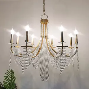 American Country Style Champagne Gold Luxury Chandelier Pendant Lamp