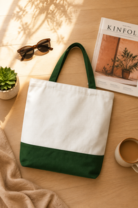 Sac fourre-tout en toile vert grande taille, personnalisé avec logo, coloré et à motifs, idéal pour le week-end, les courses et le shopping – Vente en gros usine - Product Image 2