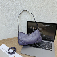Elegante Borsa a Tracolla Stile Vintage Motociclistico per Signore, Trendy Borsetta con Fibbia
