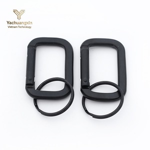 Mosquetón rectangular de aleación de aluminio negro mate engrosado y plano para exteriores, venta al por mayor - Product Image 6