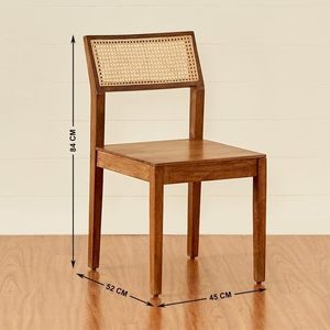Ensemble de 2 chaises de salle à manger en bois de sheesham massif, finition miel, sièges en bois pour salle à manger, salon, meubles de maison - Product Image 2