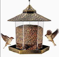 Lot de mangeoires à oiseaux en plastique pour l'extérieur, suspendues, résistantes à la pluie et aux écureuils, mangeoire à graines pour cailles, verte