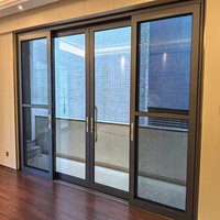 Porte coulissante en verre avec cadre en aluminium, taille personnalisée, résistante aux intempéries, pour villa, bâtiment résidentiel, projet de rénovation