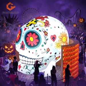 Esqueleto Inflable de Halloween, Cabeza de <span class=keywords><strong>Zombie</strong></span> Inflable con Luz LED para Decoración de Festivales - Product Image 1