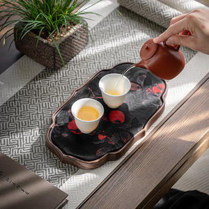 Guanlan Walnut Wood <b>Tea</b> <b>Tray</b> Irregular Shape Heat Resistant For Kung Fu <b>Tea</b> Set Home Use - Product Image 2
