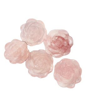 Commercio all'ingrosso Naturale Della Pietra Preziosa Scultura Rosa Quarzo Rosa A Forma di Fiore di Pietra <span class=keywords><strong>per</strong></span> il Regalo - Product Image 2