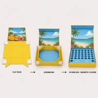 Boîte cadeau jaune pour compléments alimentaires, impression personnalisée, fermeture magnétique rigide, kit pliable 30 jours, vente en gros, directement de l'usine, emballage plat