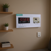 Reloj de Pared Digital de Cuarzo Minimalista JH8025 con Pantalla LED, Temperatura, Fecha, Material Plástico, para Sala de Estar, Uso Interior, Funciona con Batería