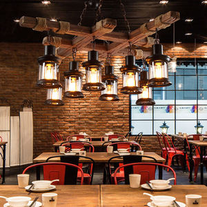 <span class=keywords><strong>Lampadario</strong></span> Industriale Retrò in <span class=keywords><strong>Legno</strong></span>, Lampada a Sospensione con <span class=keywords><strong>Corda</strong></span> di Canapa, Lanterna Vintage per Ristorante, Bar, Caffè, Sala da Pranzo - Product Image 3