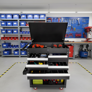 Armadio Portautensili in Acciaio a 5 Cassetti con Ruote, Antifurto, Impermeabile, Chiudibile a Chiave, Capacità di Carico 300kg, per Garage e Officina, OEM - Product Image 4