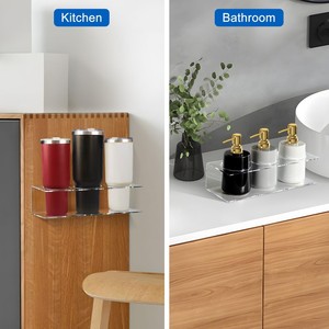 Wall Mounted Acrylic Water Bottle Organizer Rack Tumbler Cup Can Storage Holder for <strong>Kitchen</strong> <strong>Pantry</strong> and Bathroom - Product Image 5