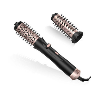 Fer à boucler automatique 2-en-1 à revêtement céramique, <span class=keywords><strong>brosse</strong></span> sèche-<span class=keywords><strong>cheveux</strong></span> double usage lissante et volumisante 1200W, sans dommages - Product Image 1