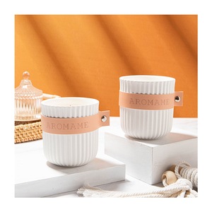 AIKUN Luxury Ceramic Jar Scented <b>Candle</b> Aroma <b>Candle</b> Home Decoration Thanksgiving Diwali Gift Soy Wax Wood <b>Wick</b> <b>Candles</b> - Product Image 6