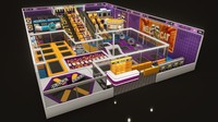 Parc de trampolines intérieur personnalisé en ABS coloré, équipement de terrain de jeu pour enfants, capacité de 500 kg, zone de saut libre, espace de jeu cool pour enfants