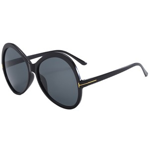 De Yi Optics Oversized <b>Round</b> <b>Sunglasses</b> Black <b>Frame</b> Yellow Lens UV400 Protection For Women Driving Outings Parties - Product Image 5