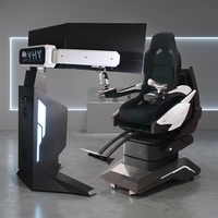 Simulador de Vuelo YHY de 32 Pulgadas con Tres Pantallas, Silla Giratoria de 360°, Cine 9D VR con Asiento con Movimiento para Parques Temáticos de Realidad Virtual