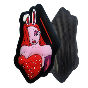 Patch in PVC morbido con gomma, termoadesivo, in ciniglia goffrata, ecologico, con personaggio femminile mascotte ragazza con orecchie da coniglio, sexy - Product Image 2