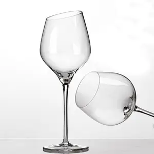 थोक स्पष्ट परोक्ष मुंह जाम रचनात्मक अद्वितीय लंबी स्टेम रेड वाइन चश्मा और लंबी बिना डंडी शराब गिलास पीने कांच के बने पदार्थ