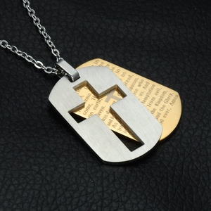 ARNAN gioielli collana croce di alta qualità da uomo bibbia versetto collana con ciondolo gioielli Dog Tag supporto pattern di testo di personalizzazione - Product Image 5