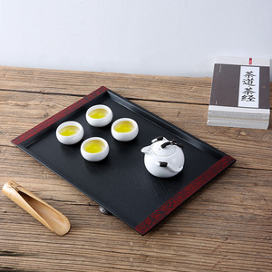 Rectangular <b>Tea</b> <b>Tray</b> Black With Red Border PP PS Hotel Coffee <b>Tea</b> Serving <b>Tray</b> A8 Series - Product Image 1