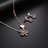 Bijoux exquis et simples, collier et boucles d'oreilles personnalisés en zircon fleur de prunier, ensemble deux pièces