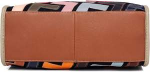 Sac à main femme tendance en cuir véritable patchwork, fermeture éclair, écologique, imperméable, bandoulière simple, grande capacité, type tote - Product Image 5