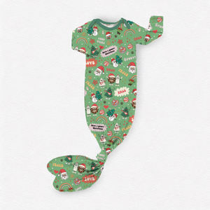 Durmiente anudado de bambú de Navidad Unisex personalizado, saco de <span class=keywords><strong>dormir</strong></span> para bebé recién nacido, vestidos de nudo de bebé de bambú occidental con mitones - Product Image 5