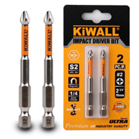 Embouts de tournevis à chocs KiWALL S2, 2 pièces, magnétiques PH2 70 mm, double absorption des chocs pour perceuse électrique
