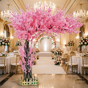 Árvore <span class=keywords><strong>Artificial</strong></span> Realista de Flor de Cerejeira Grande em Seda Falsa Rosa e Branca para Decoração de Casamento, Arranjo Personalizado de Centro de Mesa - Product Image 2