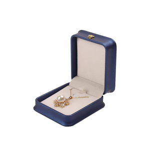 Packaging Box Brushed Leather with Crown Slim Waist Design for <b>Ring</b> Necklace Bracelet Set <b>Storage</b> - Product Image 1