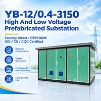 YB-12 12kV 3150kVA Centre de données, sous-station préfabriquée, type boîtier compact extérieur, transformateur de sous-station personnalisé