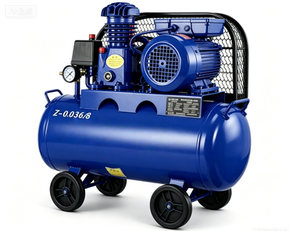 Pompe à air puissante à piston entraînée par courroie, à usage industriel, sur roues, 8 bars, 0,75 kW, Z-0,036, haute pression - Product Image 3
