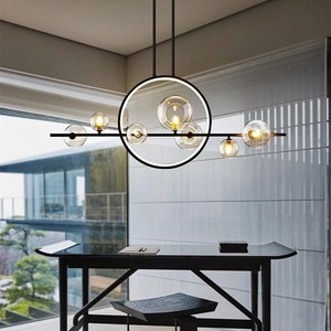 Candelabro de burbujas de cristal de doble hélice, <span class=keywords><strong>restaurante</strong></span> posmoderno nórdico sin luz principal, iluminación de personalidad minimalista - Product Image 1