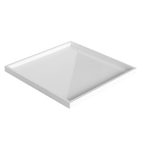 Plateaux décoratifs carrés en bois massif blanc, pour service artistique