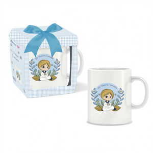Tasse à Communion pour Garçons, Mug en Céramique à Sublimation Motif Dessin Animé, Lot de 2 avec Sac et Boîte Cadeau, Sérigraphié - Product Image 3