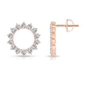 Pendientes de Aro con Diamantes Redondos de Corte Brillante Vaayu Jewels, Oro de 10K, 14K, 18K, Plata 925, 935, Joyería de Lujo para Mujer, Compromiso, Boda - Product Image 3