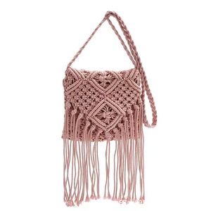 Borsa da Spiaggia Estiva Bohémien in Poliestere Intrecciato, Tracolla Quadrata per Donna, Apertura Singola - Product Image 3