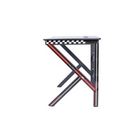 Table pliante blanche en forme de L, portable, pour cybercafé, plateau en MDF, structure métallique, bureau de jeu pliable pour la maison, montage mural