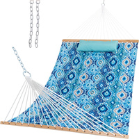 Hamac personnalisé avec barres de maintien et oreiller amovible, durable, de luxe, double, en tissu matelassé, avec sac de transport, pour adulte