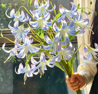 Bunga Mawar Biru Monet Buatan, Dekorasi Pernikahan Realistis, Dekorasi Ruang Tamu Lembut, Seni Floral, Grosir