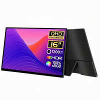 Moniteur portable 16 pouces 2560*1600 sans écran tactile, boîtier en aluminium, anti-lumière bleue, USB-C, 144 Hz pour le jeu