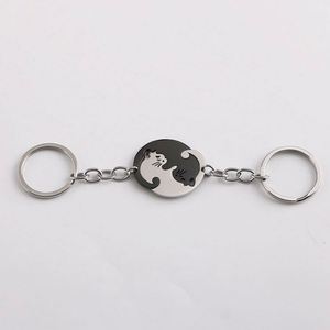 Love Cat Pendant Couple Waist Stainless Steel Anti Loss Keychain <b>Ring</b> <b>Bag</b> Hanging Accessories - Product Image 4
