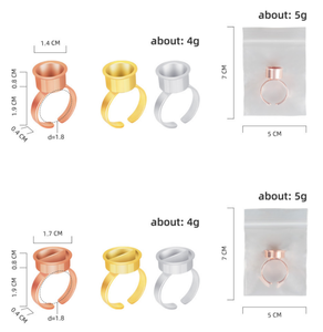 Anello in metallo oro rosa PMU Pigment Rings Holder sopracciglio Microblading Tattoo Ink Cup Ring Lash Extension Glue Holder Ring - Product Image 5