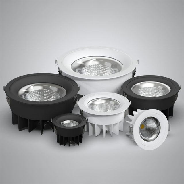Modern 12-60W Warm White LED Downlight Anti-Glare Aluminum Recessed for Indoor Commercial Hotel Use