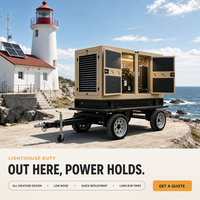 Groupe électrogène diesel mobile 100 kVA équipé d'une roue de guidage et d'un radiateur de refroidissement par eau
