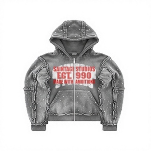 Fizay Enterprises Acid Washed Polyester Fleece Breathable Quick Dry Thermal Plus Size Winter Street Style Custom Men's <b>Set</b> - Product Image 1